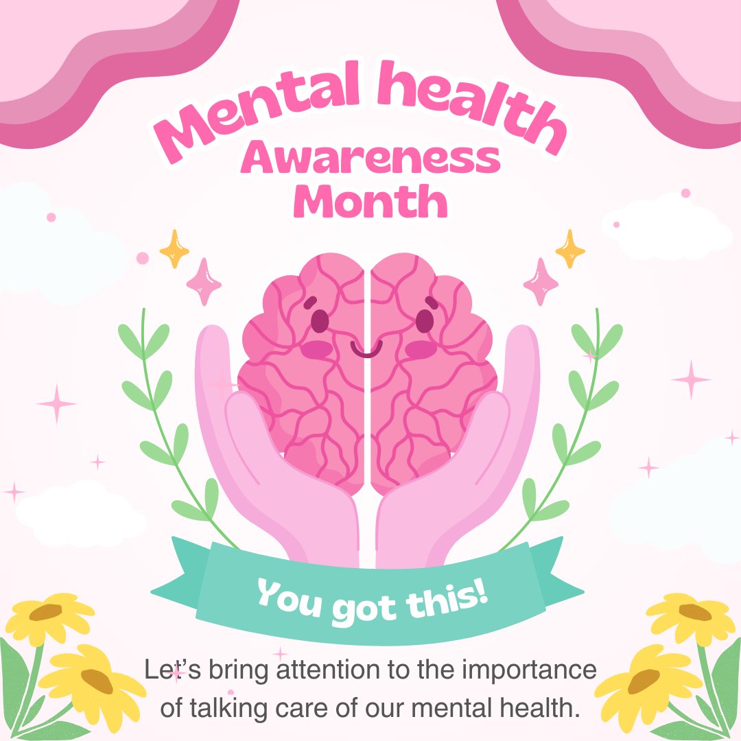 May is Mental Health Awareness Month! Let's break the stigma and start important conversations about mental well-being. You are not alone 💚 #MentalHealthAwarenessMonth