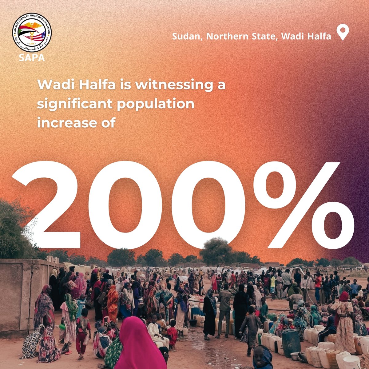 🚨Wadi Halfa locality is witnessing a significant increase in population of 200% The number of displaced people in Wadi Halfa locality is increasing by the day in search of a better life and new opportunities after the war. This massive increase reflects the challenges facing