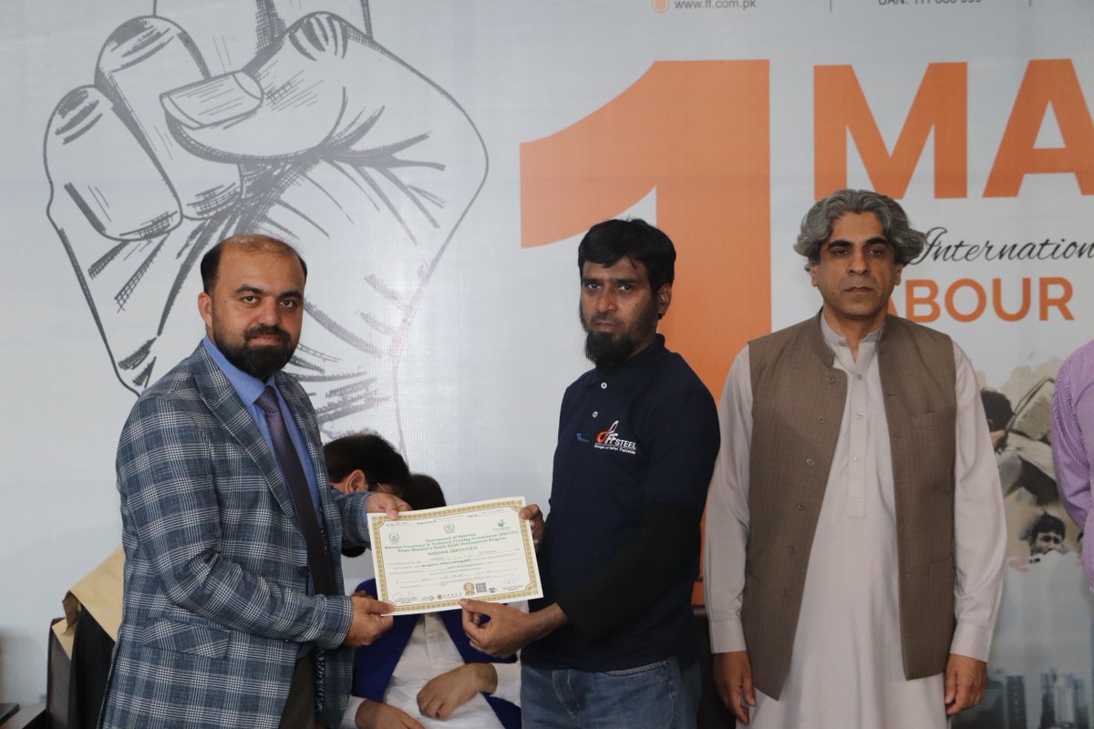 NAVTTCOfficial's tweet photo. Labour Day Celebration!
NAVTTC partnered with FF Steel on May 1st, 2024, to honor Pakistan's dedicated labor force.
#NAVTTC #FFSteel #labourdaycelebration https://t.co/KZFBtJgQiH