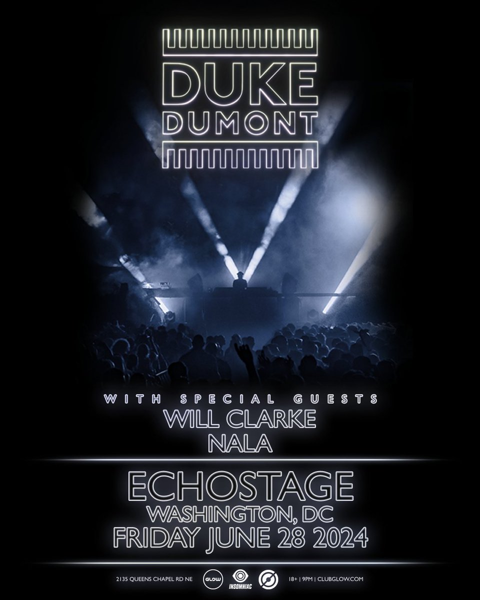 We 𝗡𝗲𝗲𝗱 𝗨 (𝟭𝟬𝟬%).🚦 @DukeDumont returns to #Echostage on Friday, June 28th with special guest @djwillclarke and Nala ! 🌊 Tickets on sale this Friday, 5/3 @ 10am. Register for exclusive presale now at the link in bio. 🔗 bit.ly/DUKE24