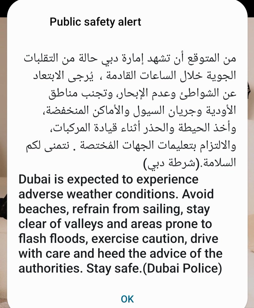 📌URGENT MESSAGE! 🗣📢📣⚠️

Please observe the weather & try to work/school from home from tomorrow!

Heavy rain expected in #Dubai & maybe across the #UAE!

Thank you @DubaiPoliceHQ for this vital info!!! 🙏🏽🇦🇪❤️

#DubaiRain #DubaiFlood #DubaiPolice #TBW 
 toyeenbalogun.blogspot.com