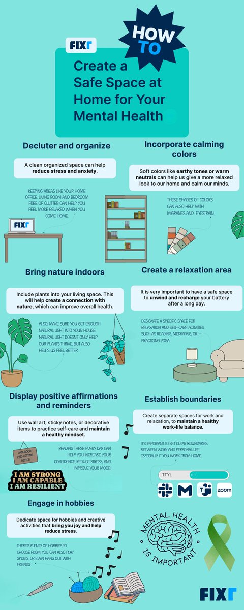 🏠💭 Did you know that your home can be a powerful ally in supporting your mental health? This #MentalHealthAwarenessMonth we are sharing some helpful tips on how to create this space in your home! #HomeDIY #MentalWellbeing