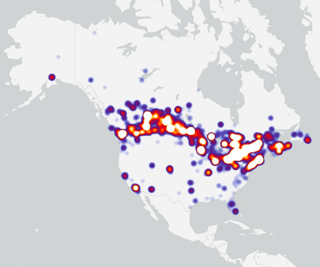 You've heard of the 'Rust Belt' and the 'Bible Belt'. Now introducing: the 'Hockey Belt'! This map shows where every North American NHL player is from.