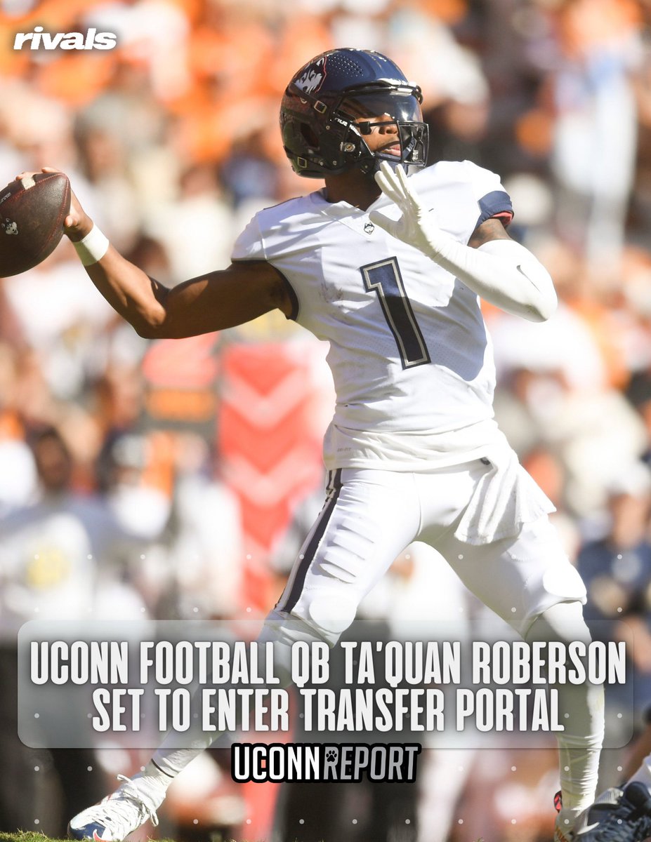 #UConn Football QB @TaquanRoberson_ has announced that he will enter the Transfer Portal. Roberson is a former four-star prospect, who started his career at #PennState. 👉 tinyurl.com/ytpdrs4f