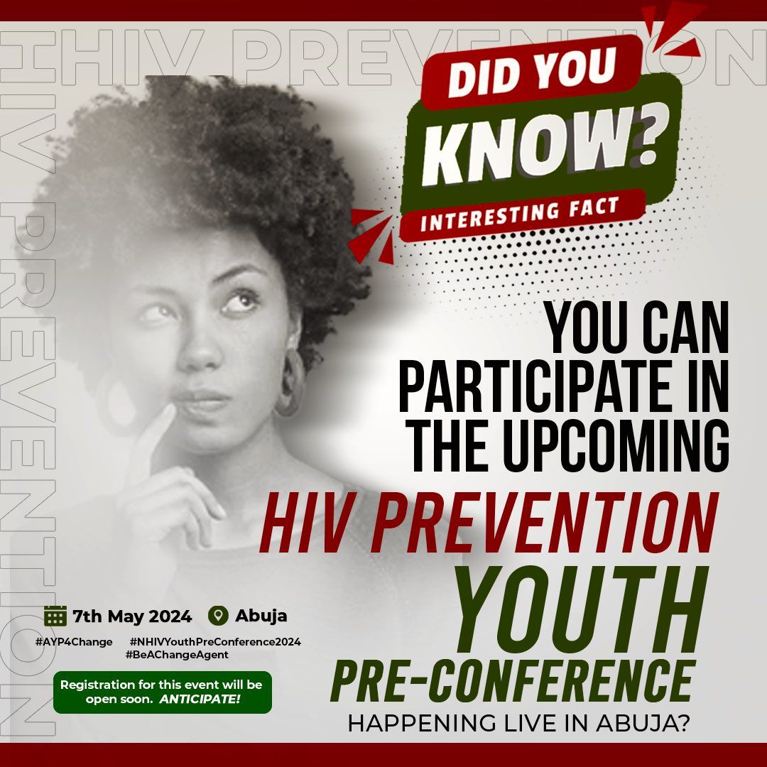 Let us all be a part of this #HIVPreventionConference24, we need it, our friends need the orientation as well. You can register to be in attendance here:nigeriahivprevcon24.com/registration/ #HIVConference24