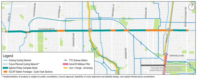 The Infrastructure and Environment Committee meets tomorrow and will be discussing a staff report on the Eglinton complete street project. Want to join us and call for bike lanes on Eglinton from Mount Pleasant to Keele? Sign up to depute with us: forms.gle/RJML9Z4R8F7WcE…