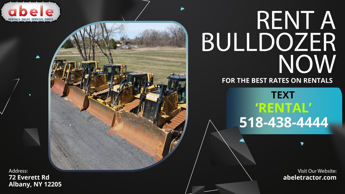 Need a dozer or bulldozer for your next project? 🚜 Text 'RENTAL' to 518-438-4444 and get ready to push boundaries. #DozerRental #BulldozerRental #AbeleTractor Move earth with ease. Your job, our equipment—perfect match.
