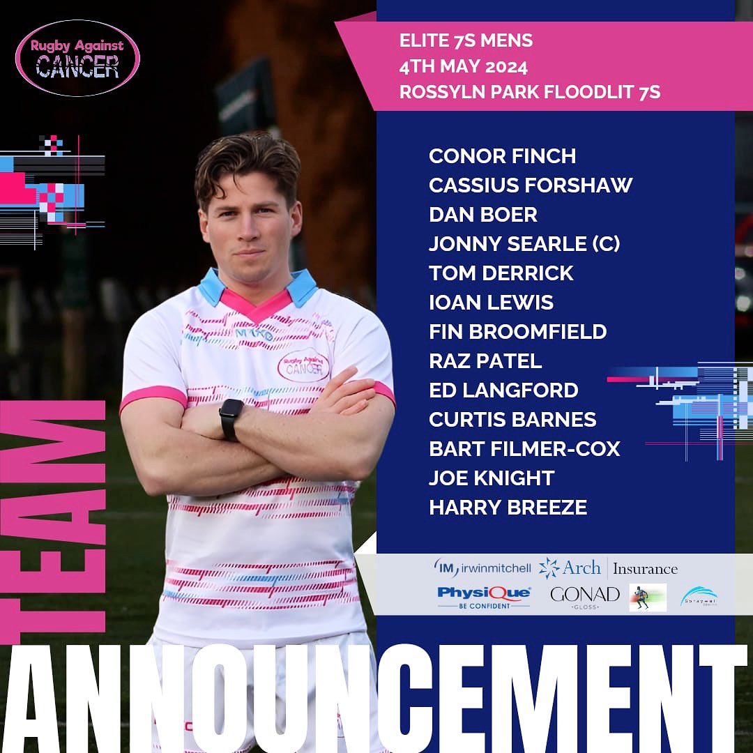 🏉🔥 Exciting Announcement! 🔥🏉 

Join us this Saturday for Rugby Against Cancer's elite men's squad  for the Floodlit 7’s! 🌟 Let's rally behind the cause and make every play count! 💪 #RugbyAgainstCancer #Floodlit7s #GameOn
