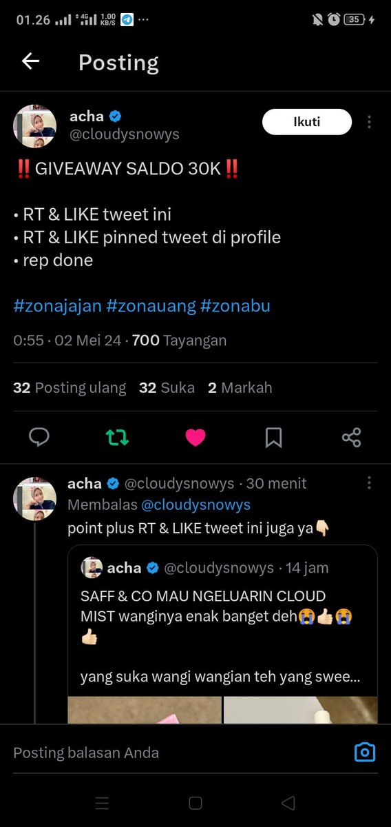 paniiwson's tweet photo. @cloudysnowys done kakk, wml! https://t.co/BYJN236ZY3