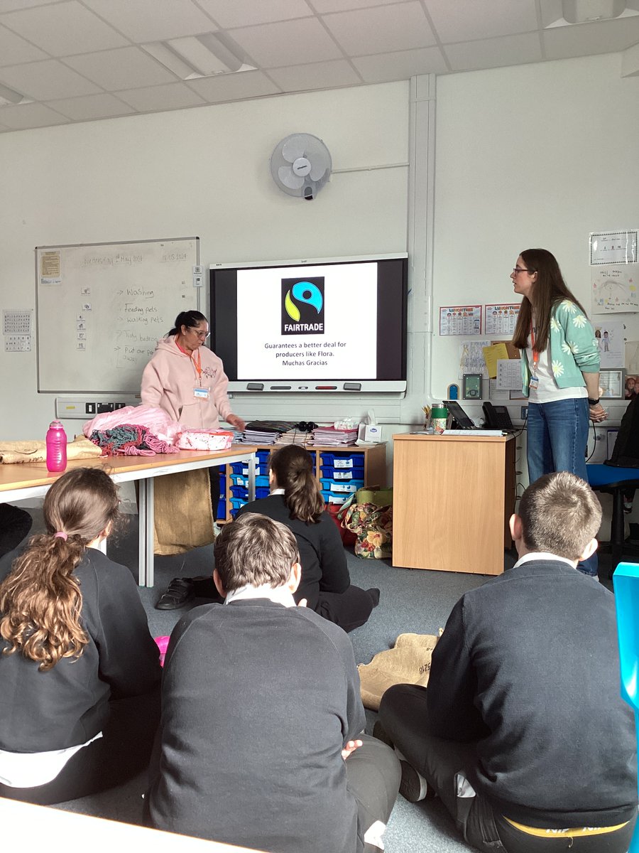 Today we were visited by a Fairtrade coffee and cocoa farmer from Nicaragua  called Flora. She shared how Fairtrade have helped her and her community and brought some items for us to look at. Our students were deeply immersed in this learning opportunity.