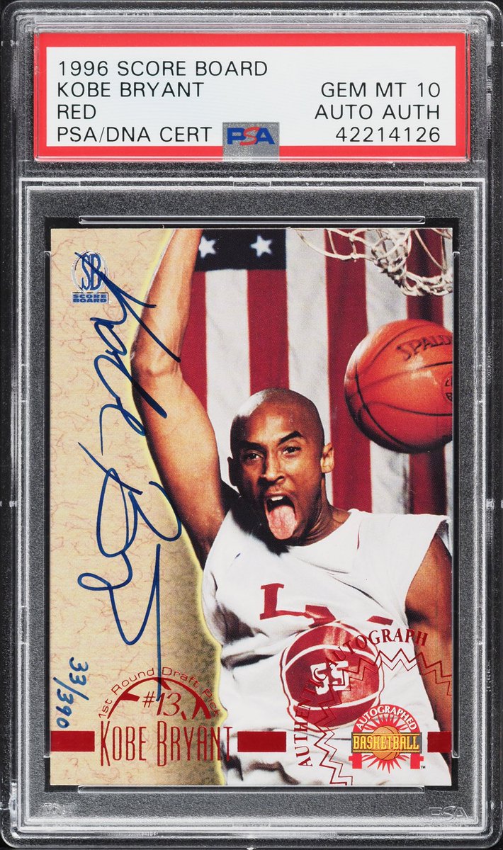 Two Dollars for a Kobe Rookie Autograph? 🤨 Kobe fell to 13th in the @NBA draft due to doubts high schoolers could succeed in the league. Seeing an opportunity in a young, unproven prospect, a card manufacturer called Score Board pursued Kobe in favor of more highly touted draft…