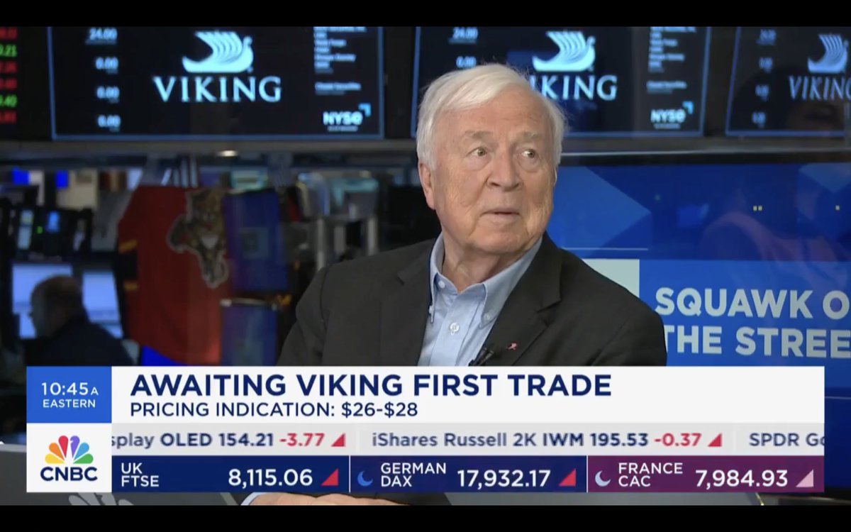 “We are different. When you live life, you should try to do things differently—and better.”

Hear more from our Chairman and CEO, Torstein Hagen, about Viking’s listing day at the @NYSE on @CNBC's 'Squawk on the Street': bit.ly/3QoYKX6