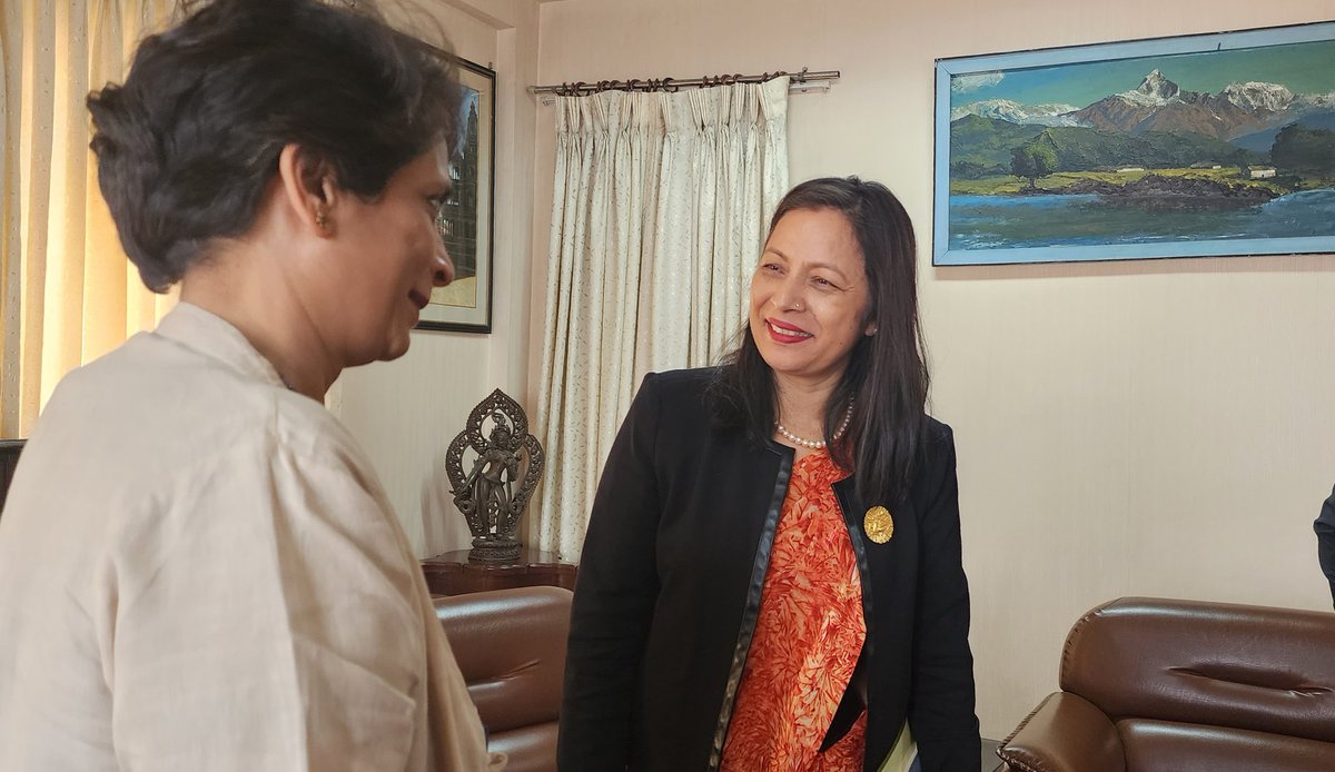 Honoured to accompany ASG @kanniwignaraja to pay a courtesy call to the  respected Secretary @sewa_lamsal  @MofaNepal
We took stock of our past, present & future  cooperation between the Government of #Nepal & @UNDPNepal 
#Womenlead