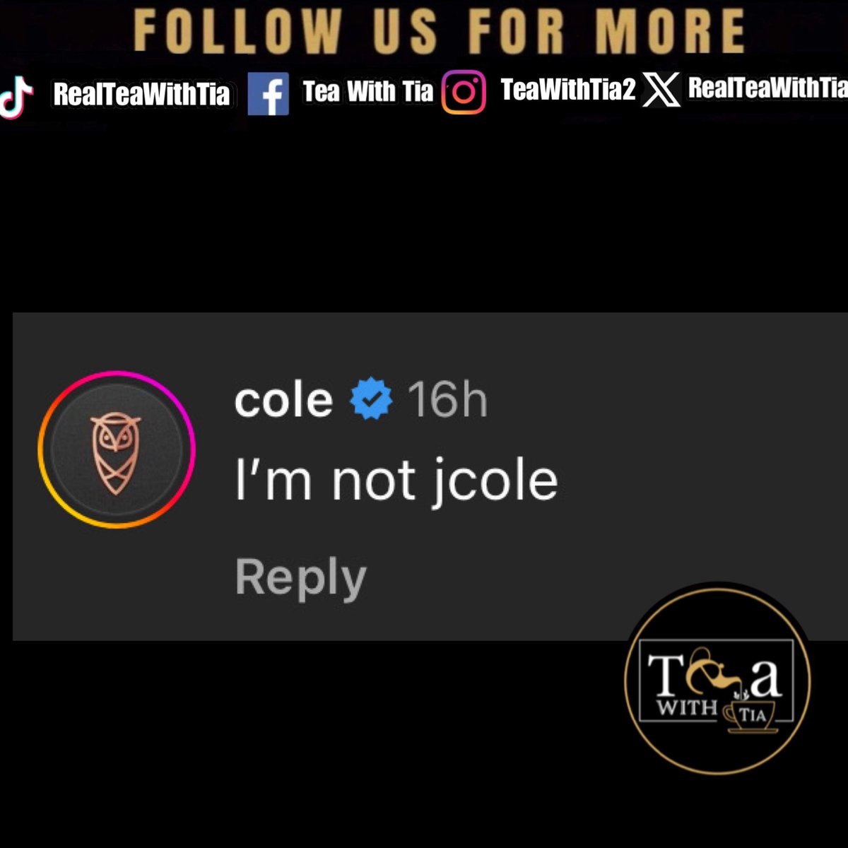 RealTeaWithTia's tweet image. lol not #TheSource out here thinking this is #JCole. 

Tech it is “J Cole” just not Jermaine lol. Maybe it’s not too late for them to delete it.