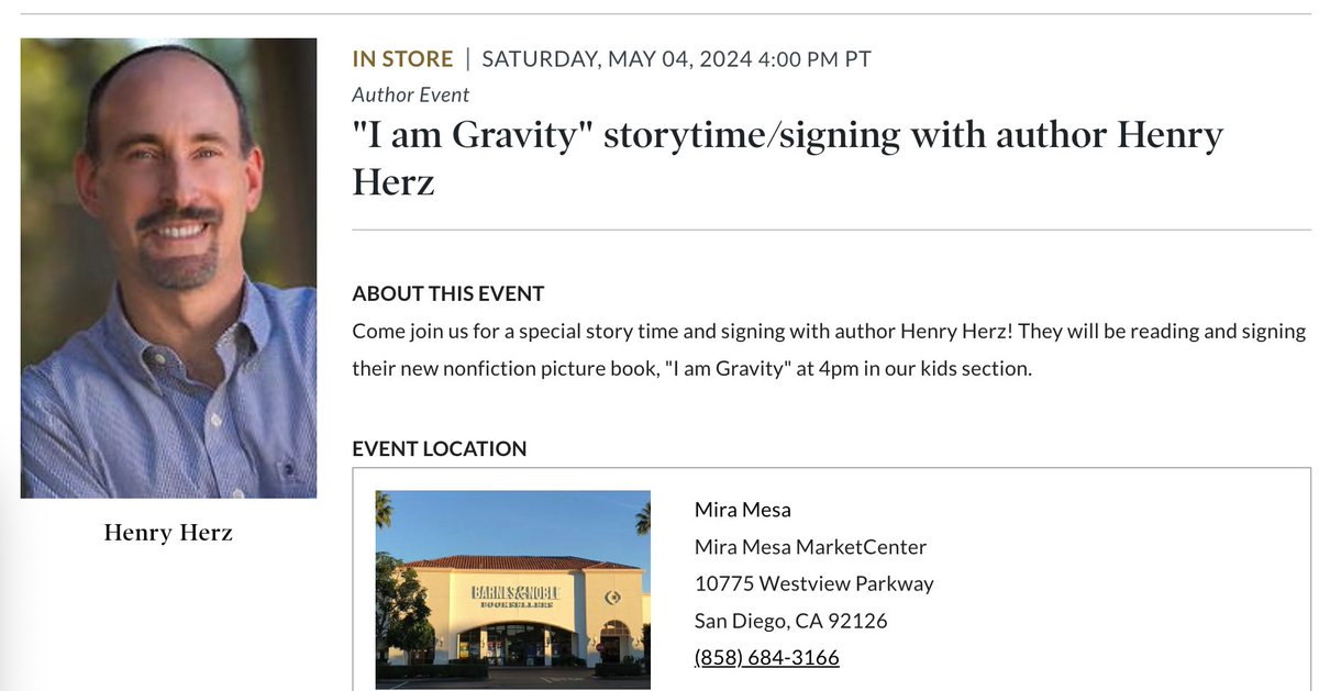 San Diego friends, come join me as I read/sign my new picture book, I AM GRAVITY (@tilburyhouse) at @bnmiramesa at 4pm on May 4.