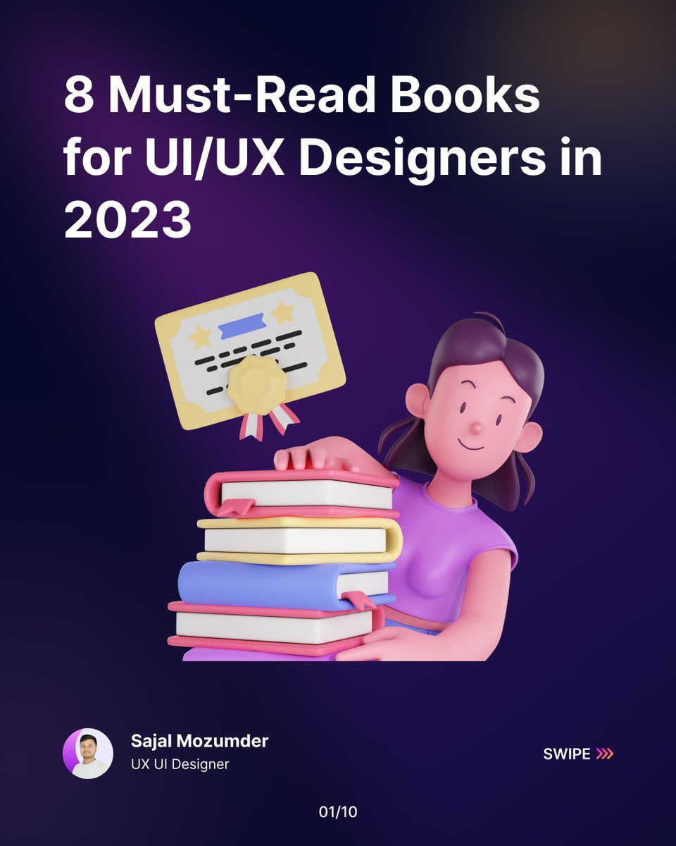 8 Must-Read Books for UI/UX Designers in 2023. That Are Worth Their Weight In Gold.

#ux #design #top #tool #designer #designers #uxui #uxuidesign #uxuidesigner #productdesign #productdesigner #UserExperience #userexperiencedesign #saasdesign #learningisfun #learndesign #newpost