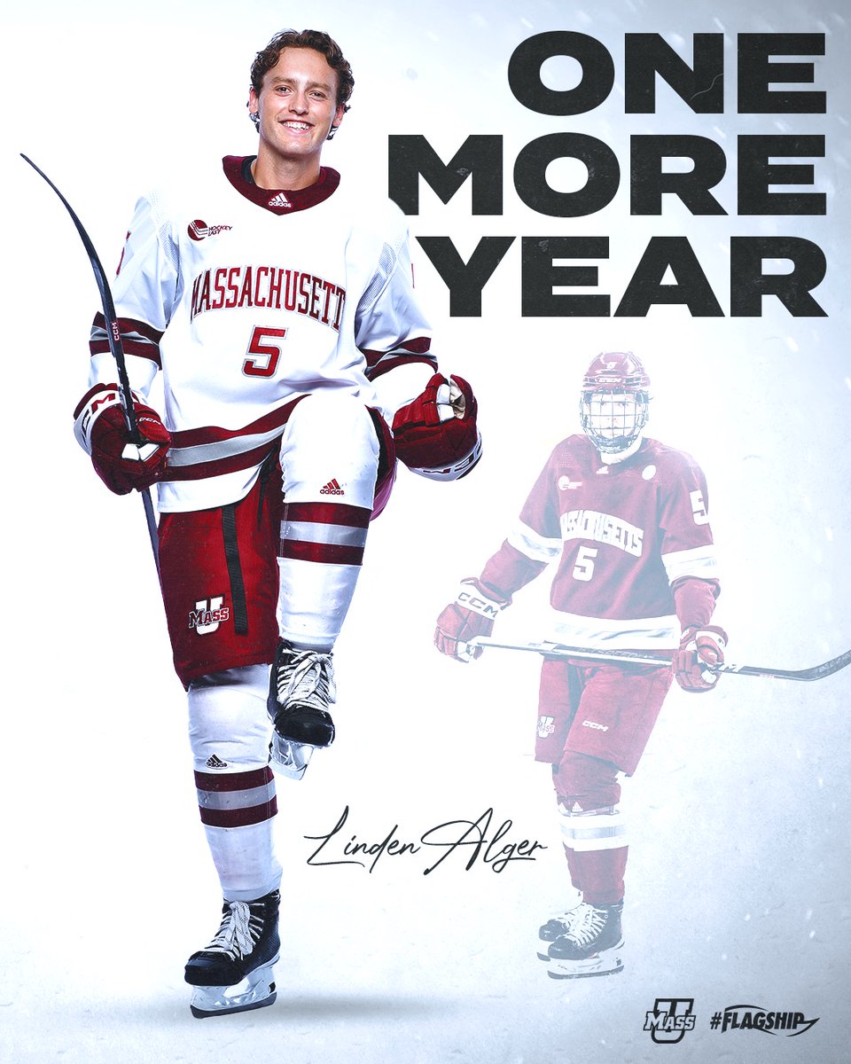 No. 5⃣ is coming back for year No. 5⃣! @AlgeLinden is returning in 2024-25 🙌 🔗: tinyurl.com/ynuxqwm4 #NewMass X #Flagship🚩