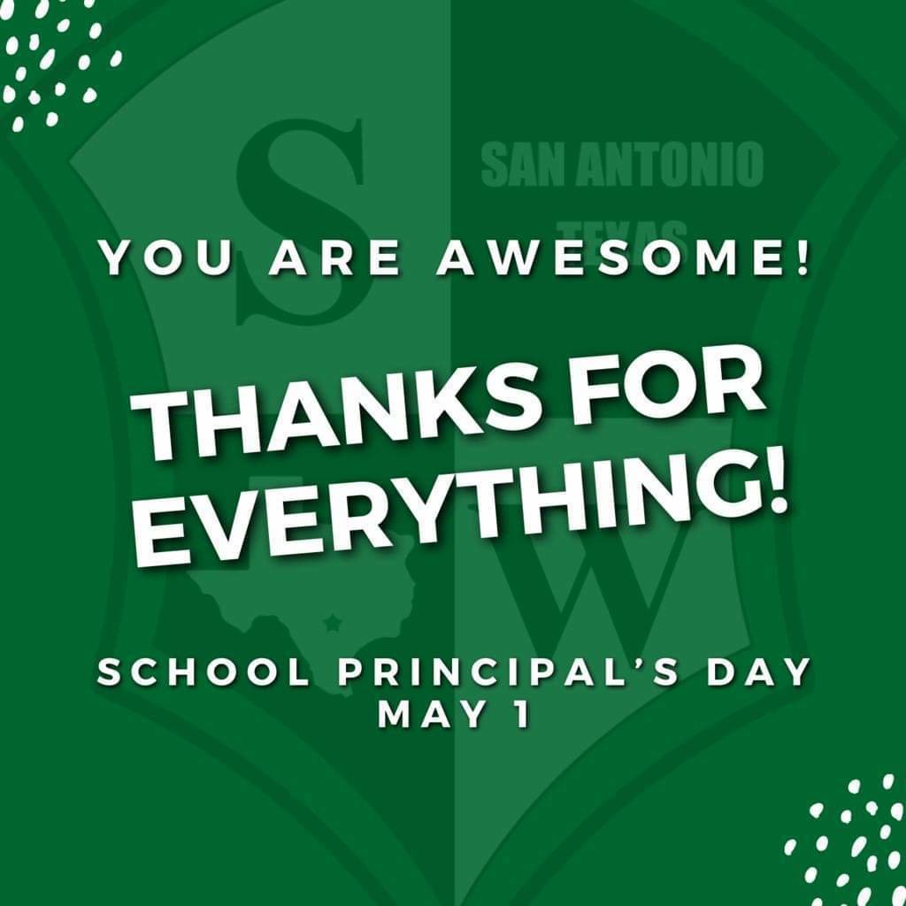 Happy School Principal's Day to our magnificent, dedicated, and supportive leader, Mrs. Lara! Thank you for all your hard work and always being there for your students and staff.