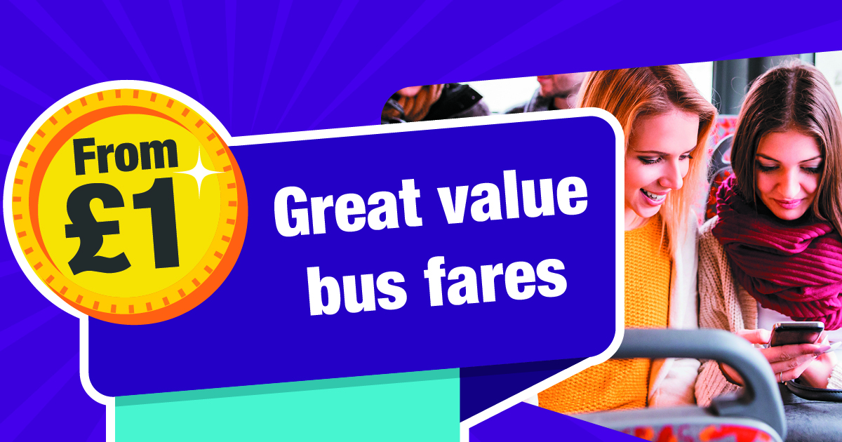 Skip the hassle, Enjoy great value bus fares available all day, every day 💳🌟 💷 Maximum fare just £2 for a single trip! 🌙 Evening special only £1 after 7pm! 🚌 Weekender bus ticket, Purchase a ticket for Saturday and get Sunday FREE! Find out more: stge.co/3WodZmZ