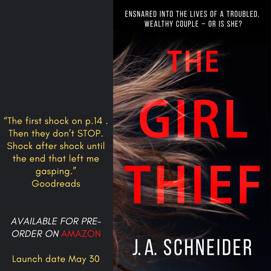 'A rare ACTION-PACKED #PsychologicalThriller' ~ BookSirens
'Nonstop thriller' ~ GoodReads
'Relentless momentum and heart-pounding moments' ~ GoodReads
New #thriller Pre-order on Amazon for May 30:  mybook.to/TheGirlThief #bookstagram #WritingCommunity #blogger