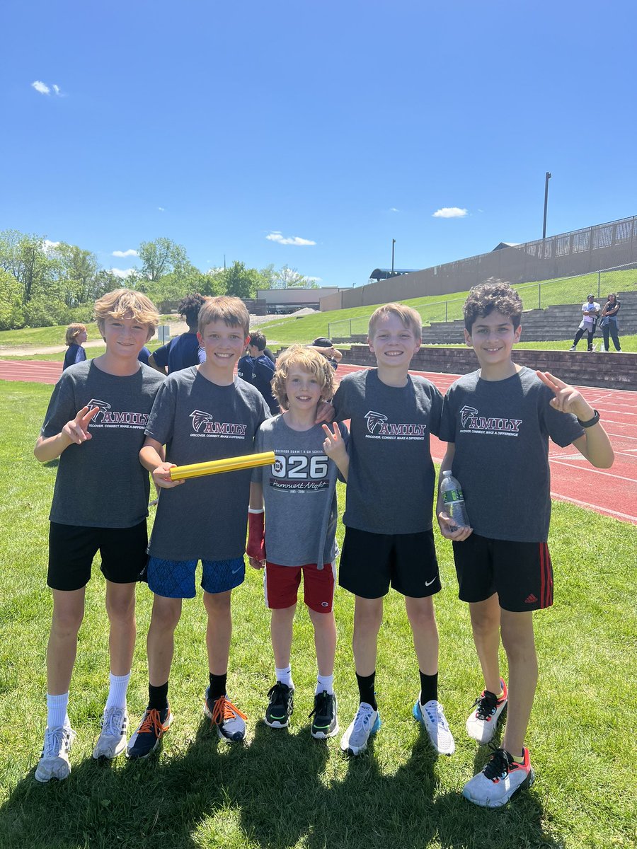 Samer, Rhys, Brody, & Carter get 2nd in the 4x800m relay w/a NEW SCHOOL RECORD!! #6thgrade #RSMSrocks