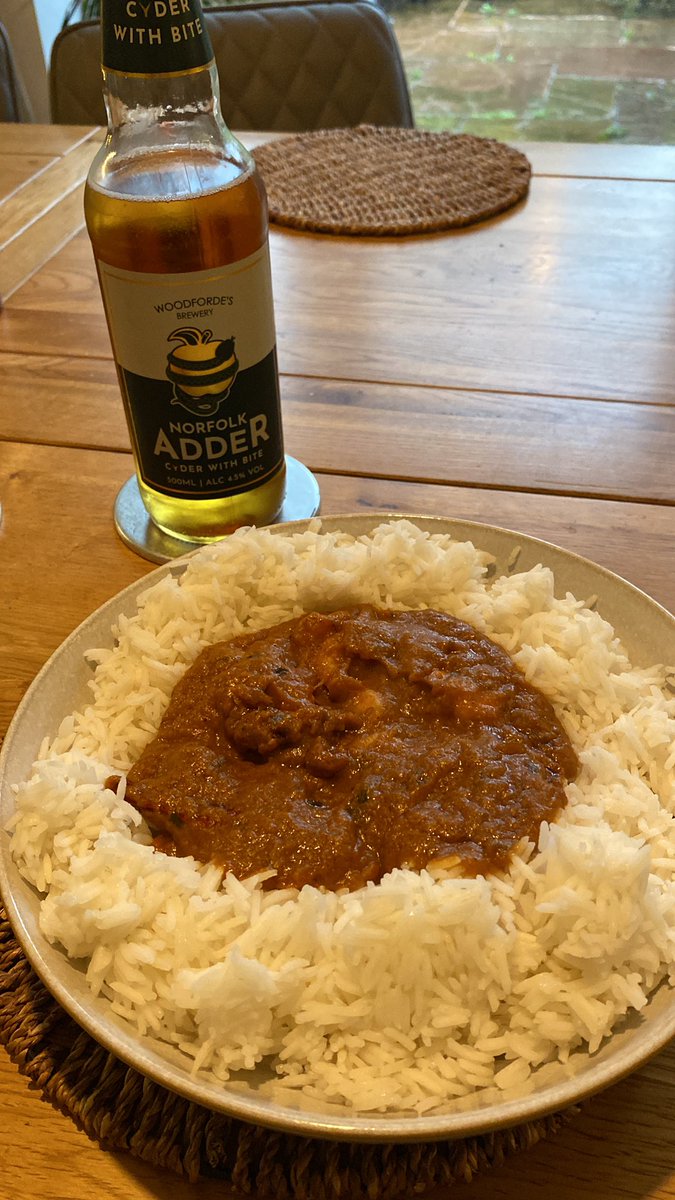 Home made prawn vindy and an ice cold Norfolk Adder tonight!