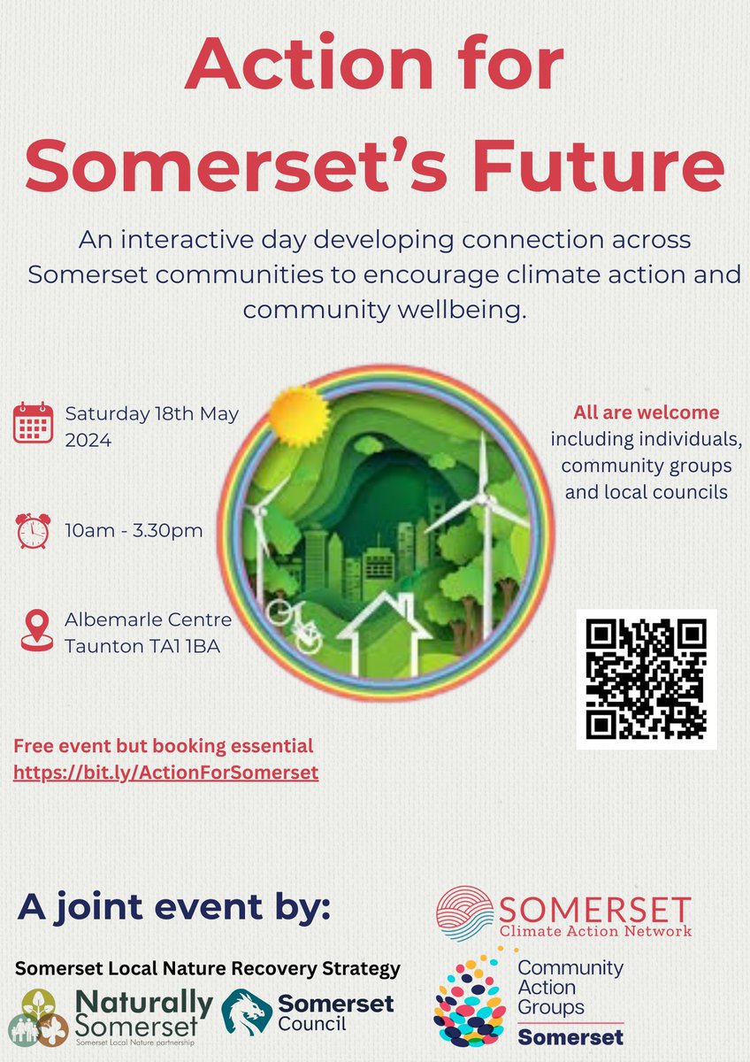 Let's speed up action on climate, nature &amp; waste in Somerset!🌍💪

Join "Action for Somerset's Future" on Sat 18th May <a href="/AlbemarleCent/">Albemarle</a> for:
💬 panel discussions
📝 workshops 
🤝 networking with other action takers!

Find out more/book your free ticket: tickettailor.com/events/cagsome…