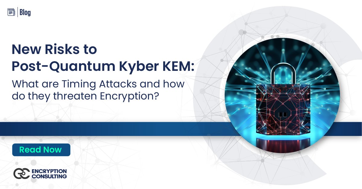 Our blog decodes the timing attacks and their potential impact on encryption systems like Kyber KEM. ow.ly/kLIX50Ru0Hp #EncryptionConsulting #Kyber #KyberKEM #Cryptography #PostQuantumCryptography #PQC #Quantum #QuantumCryptography #PostQuantum #TimingAttack