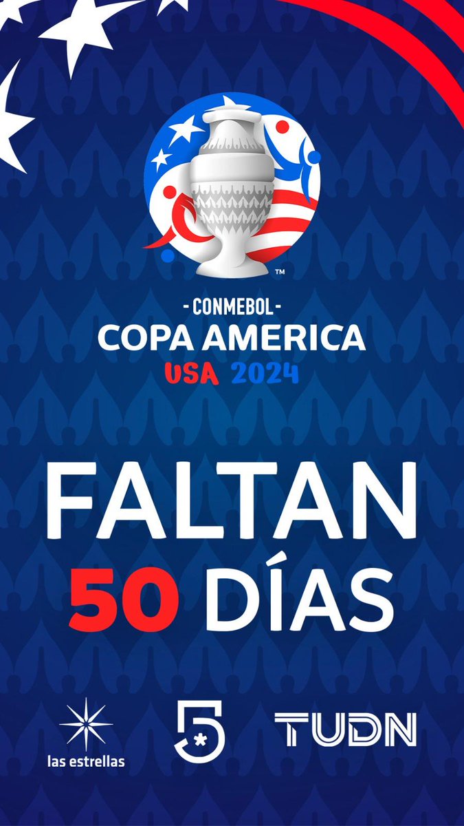 Se acerca la gran fiesta del continente la #CopaAmericaEnTelevisa llega a @MiCanal5, @TUDNMEX y @VIX 🤩🤩🤩 🥳🔊¡Faltan 5️⃣0️⃣ días!🔊🥳