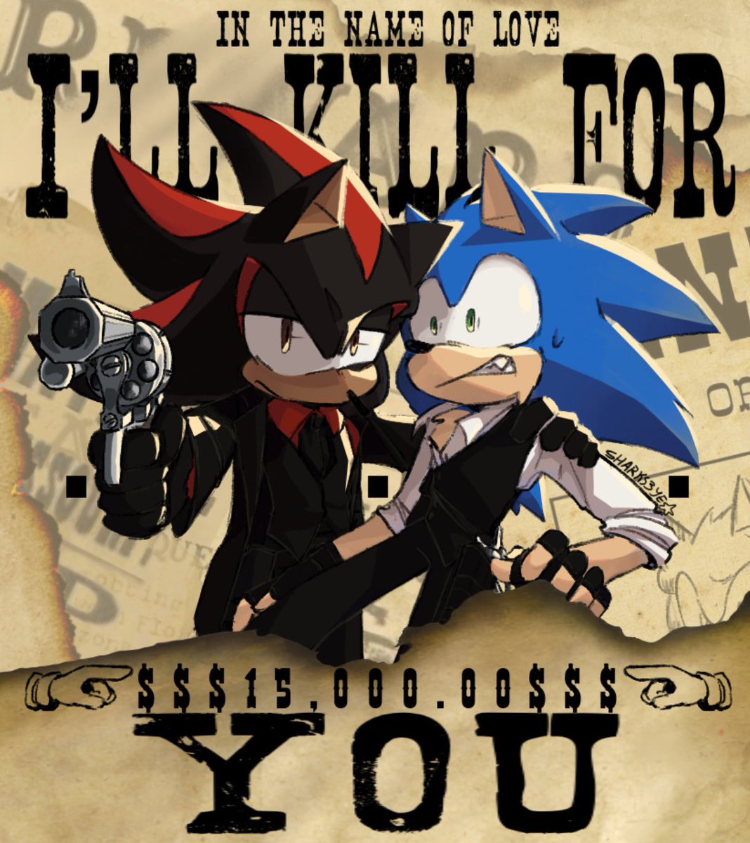 Ooo cowboy au oooo (thwyll be the end of me) #ShadowTheHedgehog #SonicTheHedgehog