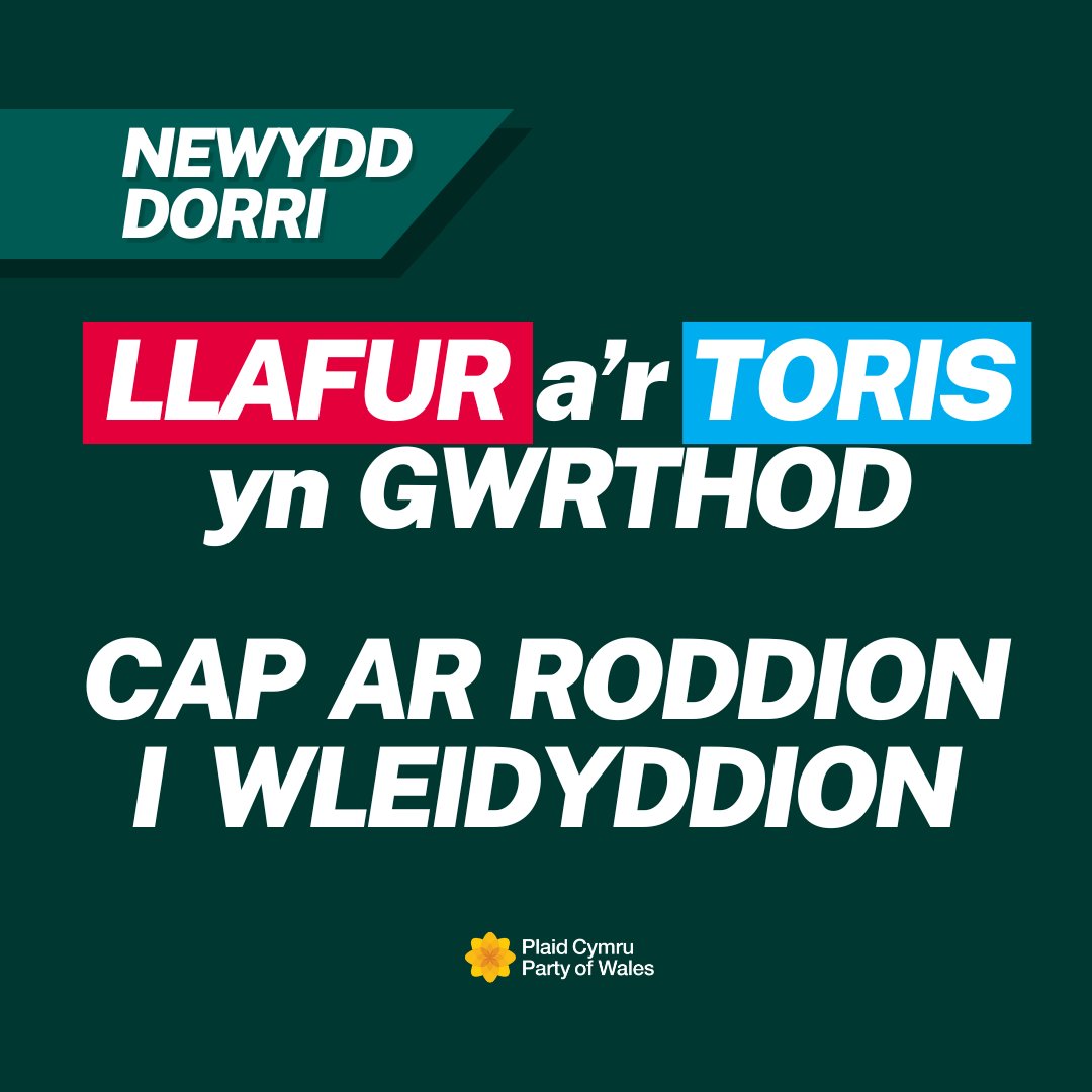 Heddiw, cyflwynodd Plaid Cymru gynnig i gapio rhoddion i wleidyddion yn dilyn rhodd amheus Vaughan Gething o £200,000.

Pleidleisiodd Llafur yn ei herbyn ac ni wnaeth y Toris ei gefnogi.

Mae Plaid Cymru yn credu y dylai gwleidyddiaeth Cymru fod yn rhydd o lygredd San Steffan.