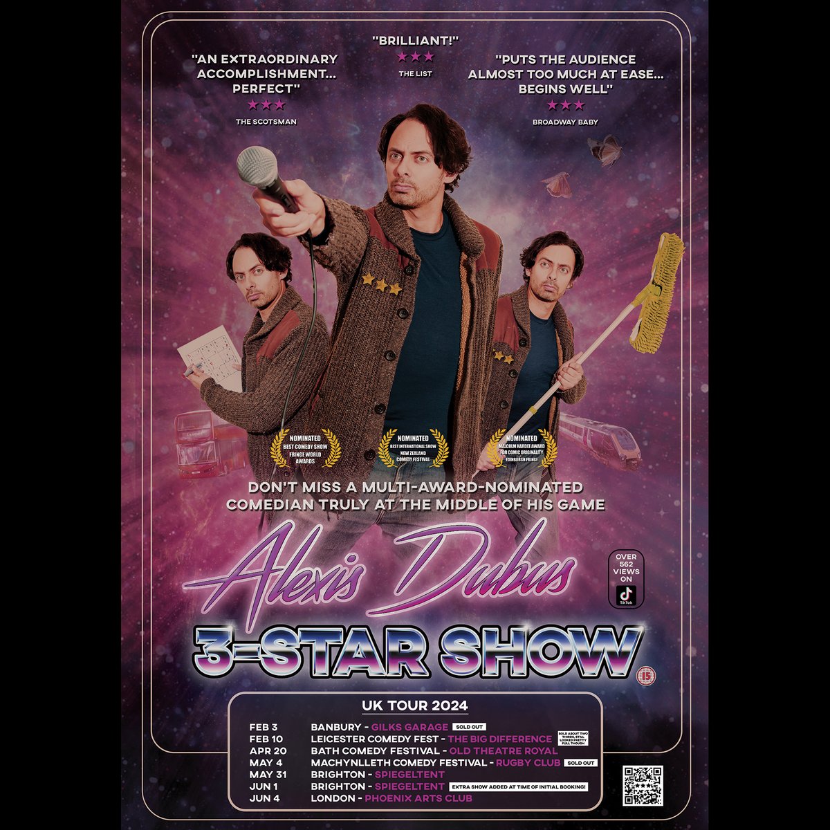 ALEXIS DUBUS: 3-STAR SHOW The Manageable Tour 2024 continues... May 4: @machcomedyfest Machynlleth May 31 / Jun 1: @BSpiegeltent Brighton Jun 4: @phoenixartsclub London 'Perfect' ⭐⭐⭐ The Scotsman 'Brilliant!' ⭐⭐⭐ The List '5/5' ⭐⭐⭐ QR Review linktr.ee/alexisdubus