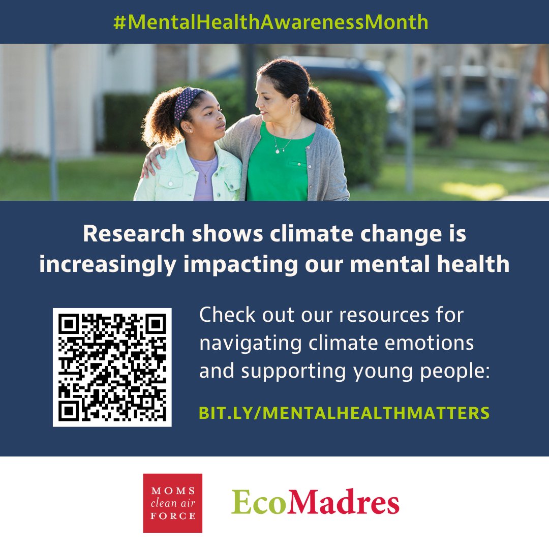 Air pollution and climate change don't just threaten our physical health-they can take a toll on our mental health too. This #MentalHealthAwarenessMonth, let's address the mental health impacts of the climate crisis with empathy and action. 💚