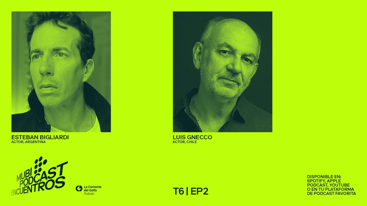 Escucha el más reciente episodio de #MUBIencuentros donde Luis Gnecco y Esteban Bigliardi se reúnen para hablar de sus experiencias personales y descubre cómo la actuación se entrelaza con la búsqueda de la autenticidad artística. 🎙Un podcast de MUBI y @corrientegolfo.