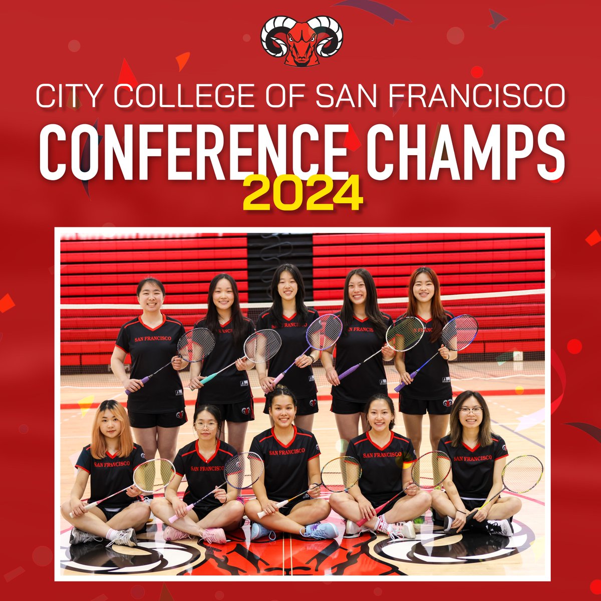 CCSF Badminton has won the Conference Championship on a 12-0 undefeated season! Congrats to our badminton superstars!