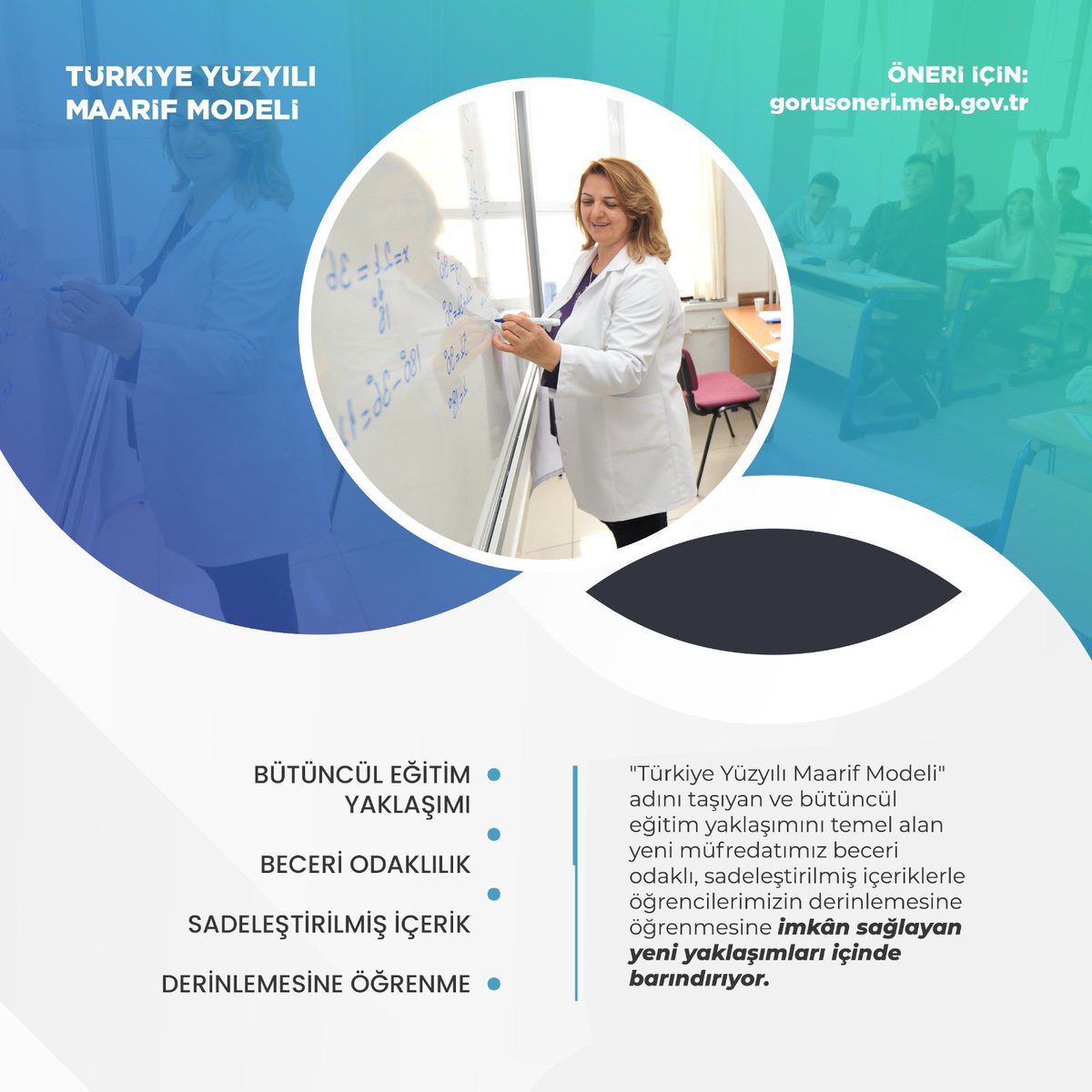 osmaniyeilmem's tweet photo. Millî Eğitim Bakanımız Yusuf Tekin: “Matematik dersinde beceri odaklı, anlam ve ihtiyaç temelli yaklaşımı benimsiyoruz. Böylece matematiğin öğrencilerimiz nezdinde korkulan değil sevilen, ezberlenen değil keşfedilen bir ders olmasını hedefledik.”

#KöklerdenGeleceğe

@ALBAKAydn @Yusuf__Tekin
