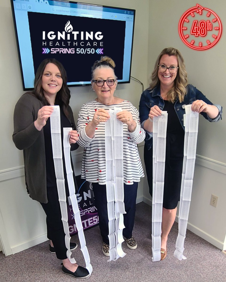 ckhafoundation's tweet photo. 📢 LESS THAN 48 HOURS TO GO! ⏳ Kathie from Honey Electric Limited just came in and LOADED UP on Spring 50/50 tickets. Have you got yours yet?! Visit https://t.co/KvVahfmHcf or stop by our office in person to get your tickets RIGHT NOW! https://t.co/JNTjQyRvOk