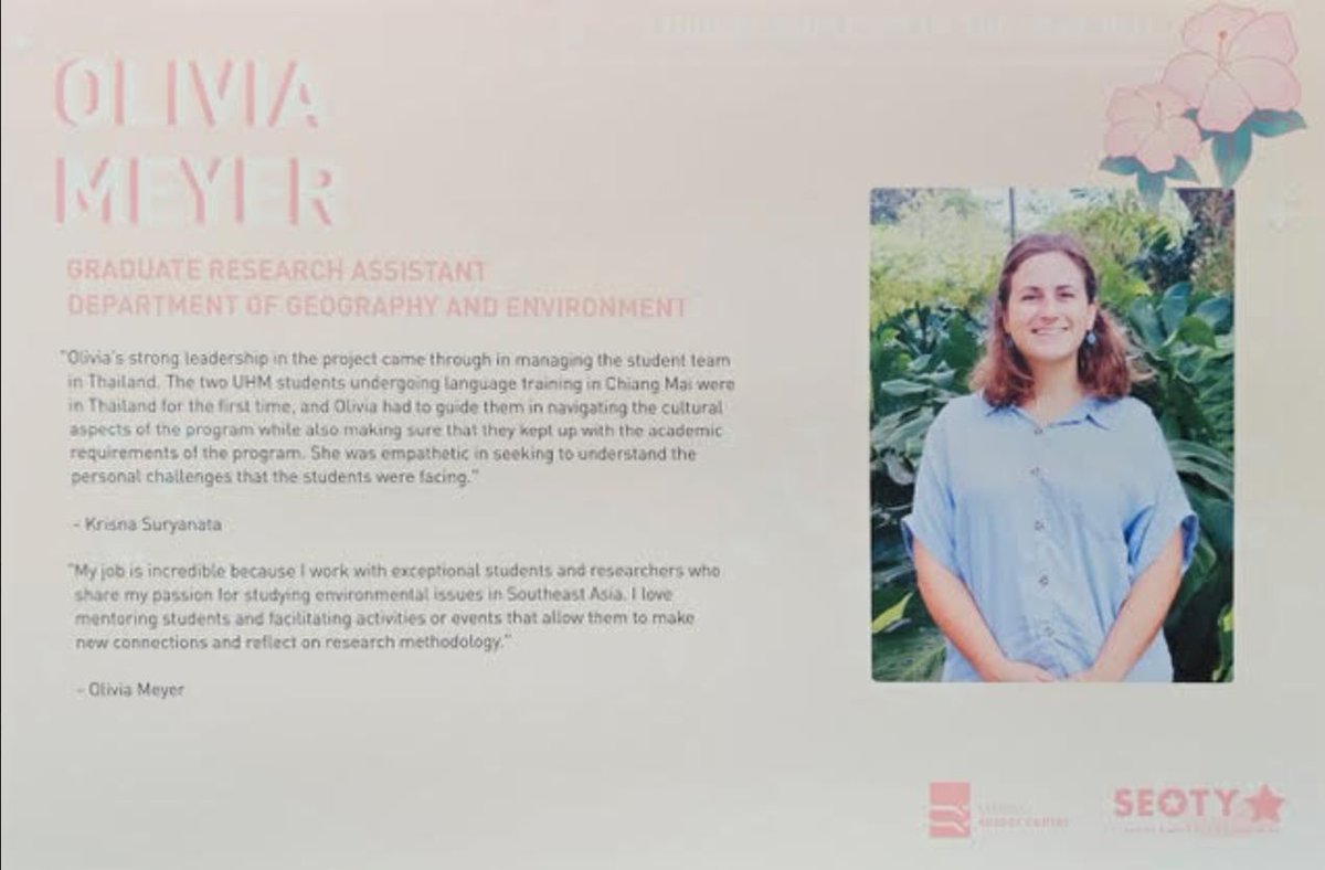 UHM PhD candidate Olivia Meyer is a finalist for the  Student Employee of The Year (SEOTY) selected from over 3000 student employees at UHM for her work with the  LuceSEA Field School Team in 2023. Congratulations and best of luck Olivia!