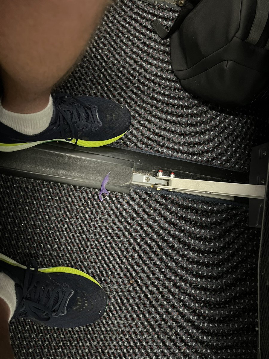 Oh how thoughtful. A previous passenger left a used flossing tool on the floor in first class. The lack of consideration, decorum, and standards in our country is beyond appalling. I don’t tolerate this behavior and you shouldn’t either. Remember, what you tolerate you…