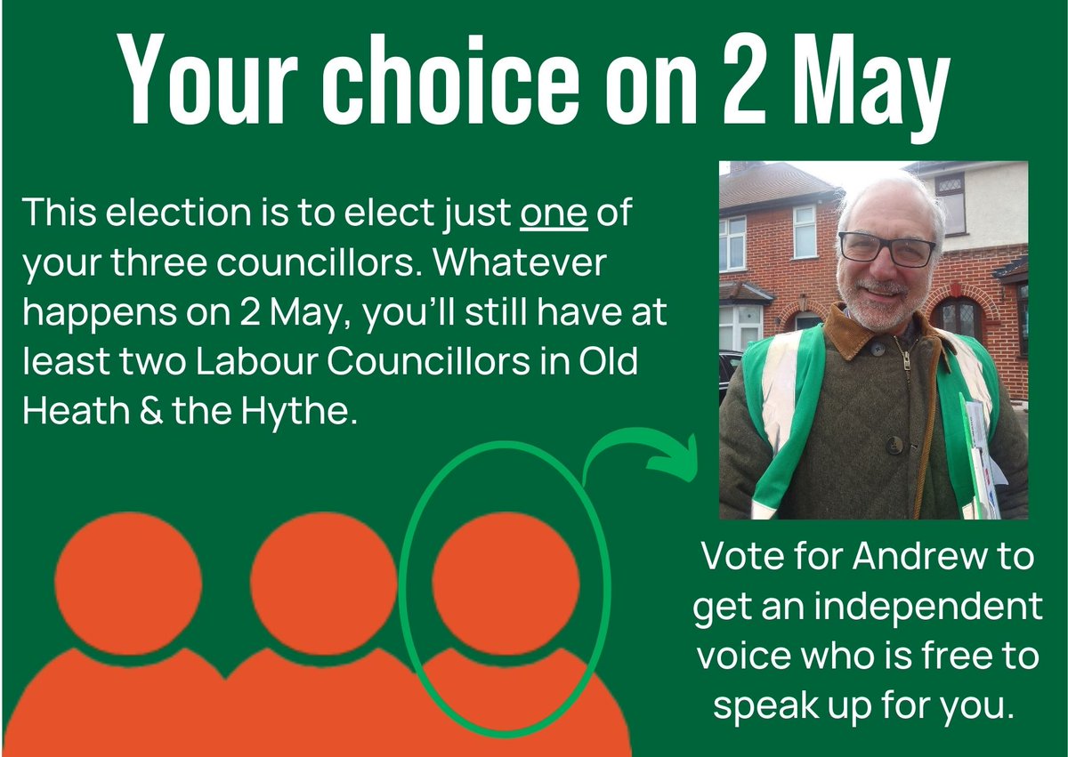 🗳️ Tomorrow, in Old Heath & the Hythe, you have the chance to vote for Andrew Canessa, who is also the Green MP candidate there. 

🌟Want a change from the old parties?
#VoteGreen2024 for a future we can all believe in.
#GetGreensElected 💚