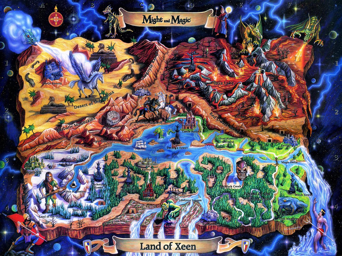 My classic Land of Xeen map painting 1992!
#retrogaming #boxart #LandOfXeen #popculture #illustration