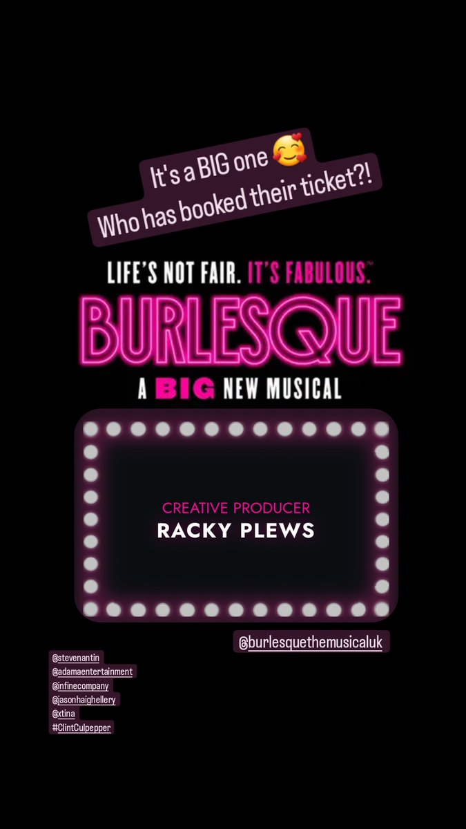 Loving being a part of this BIG and FABULOUS show
#CreativeProducer
<a href="/BurlesqueStage/">Burlesque The Musical</a>