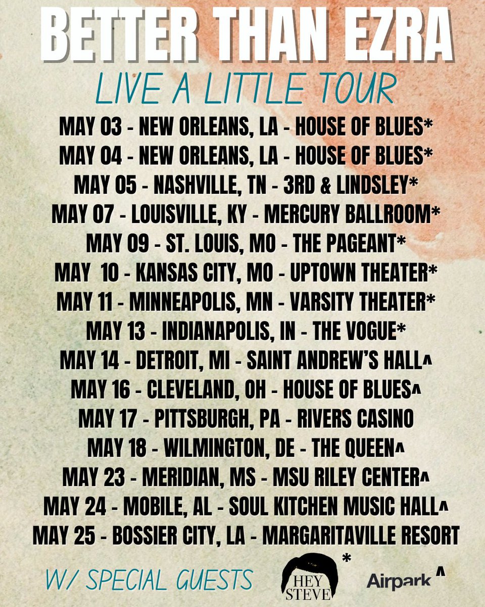 Get ready to turn up the volume and live a little with us on tour! We’re hitting the road and tickets are selling fast! Grab yours now and let's make unforgettable memories together! ⚡️ 🎟️: betterthanezra.com/tour