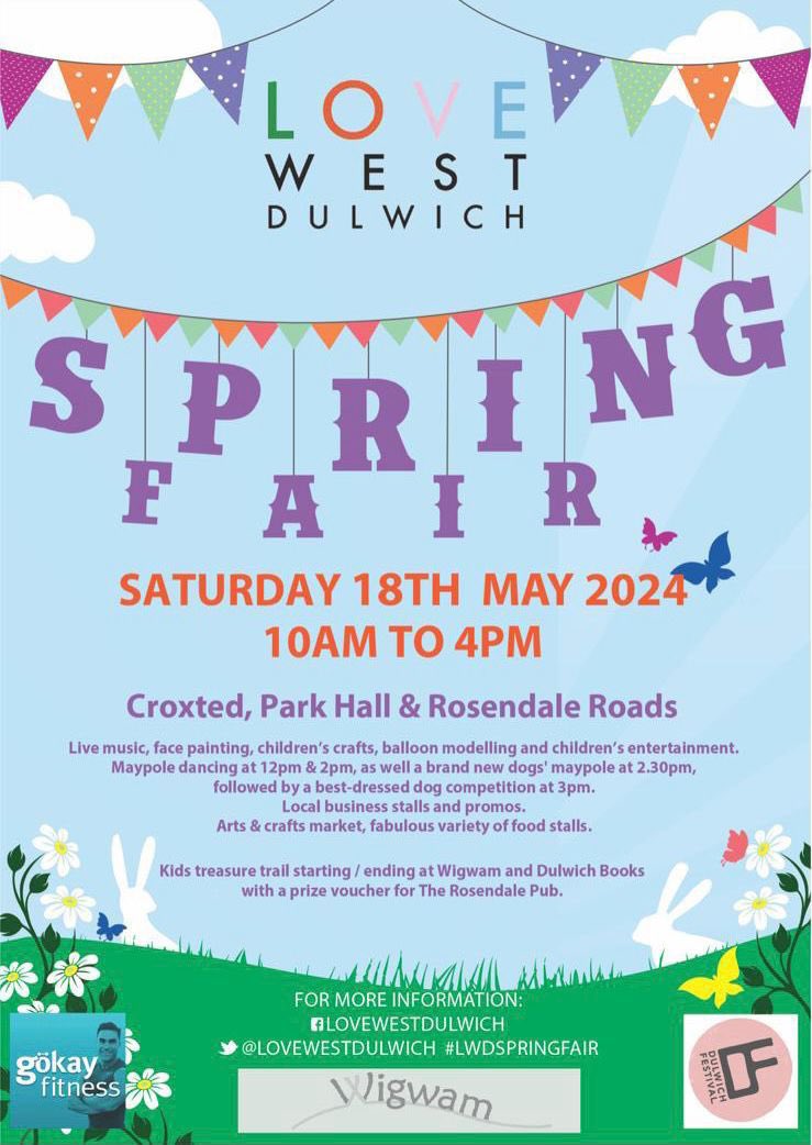 As it’s the first of May, it must almost be time for the Maypole to come out for our Love West Dulwich Spring Fair on Saturday 18 May 🌸 
Come and support our wonderful community. A fun day out for all the family #lovewestdulwich #dulwich #se21