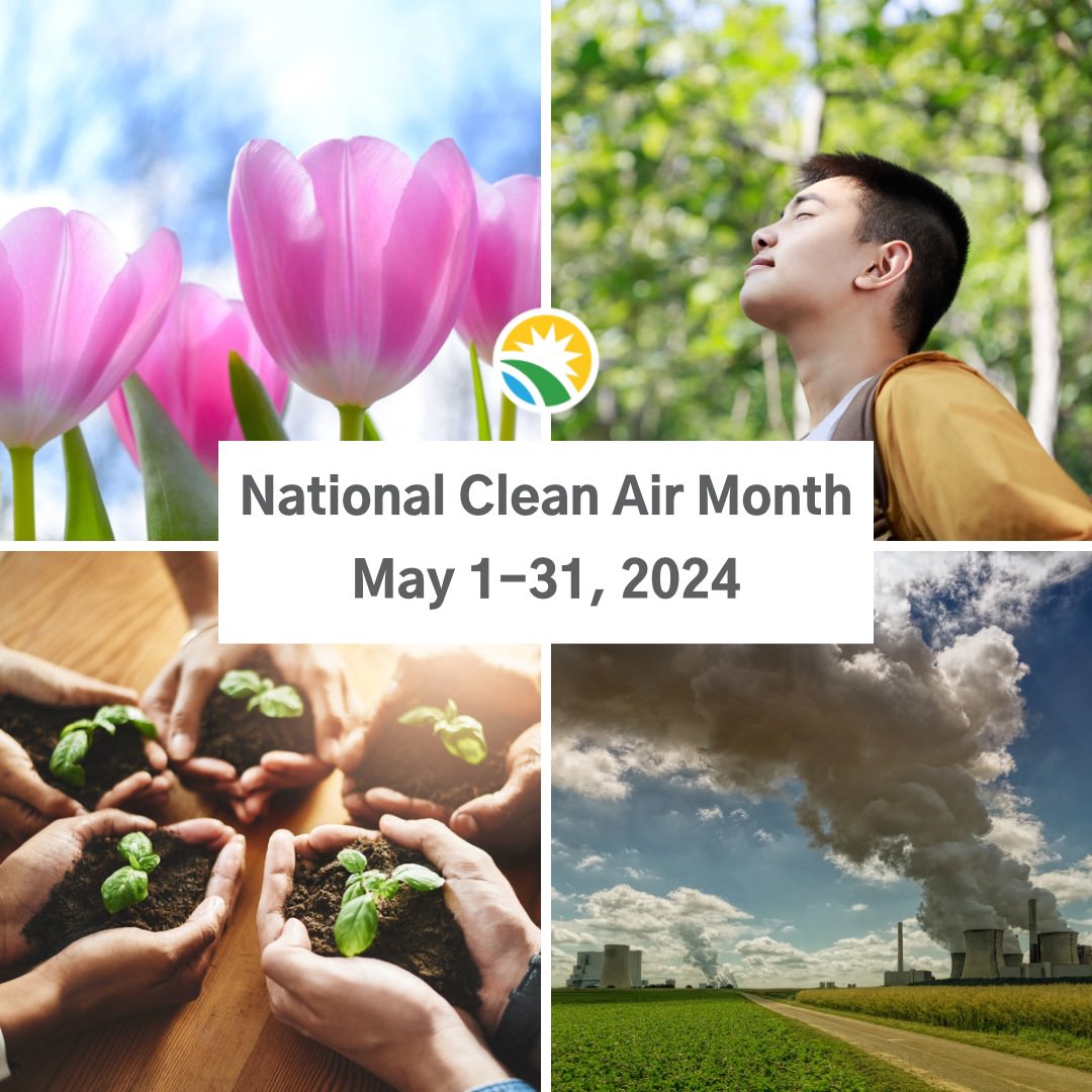 Happy National Clean Air Month! 🌍 Today marks the beginning of a month dedicated to fostering cleaner air for all. Join us in celebrating by taking small steps towards reducing your carbon footprint and making our air cleaner and healthier. #CleanAirMonth