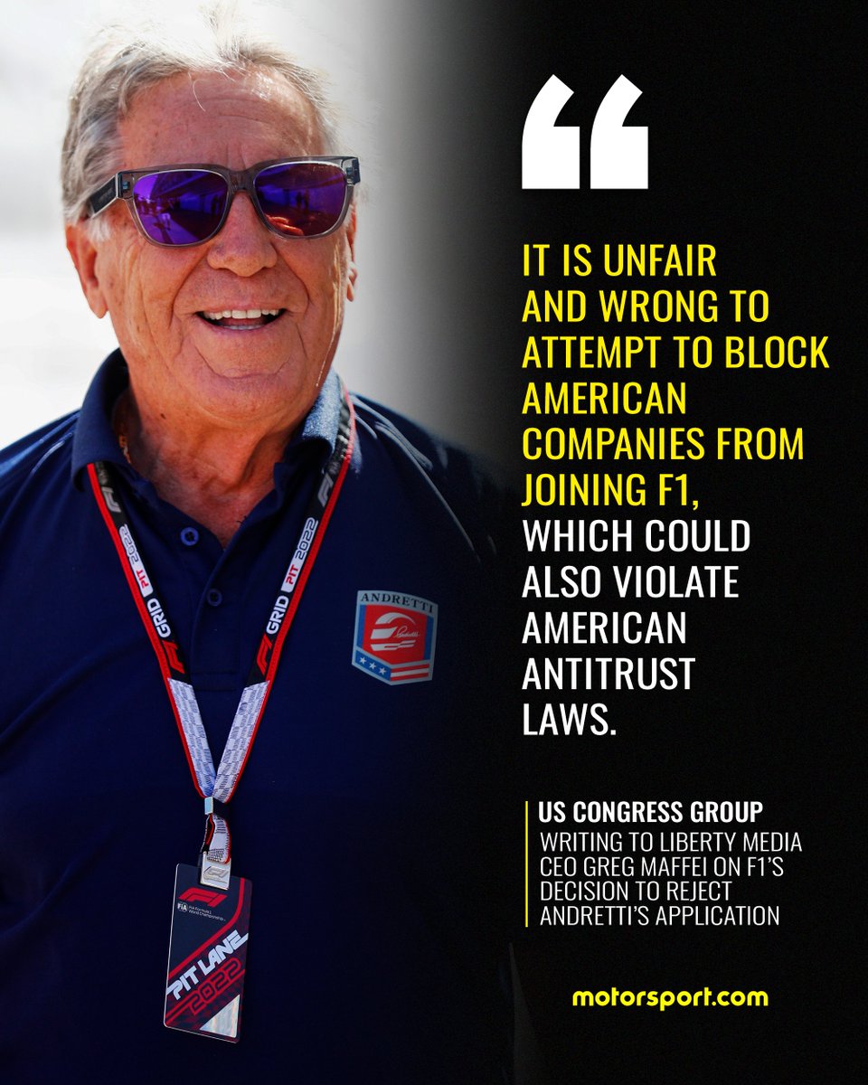 Now US Congress is involved in the F1/Andretti drama 🇺🇸😲 A group of 12 members has written to Liberty Media to demand answers on the decision to reject the team's initial application to join #F1. The letter also accuses F1 of potentially violating US antitrust laws. Ouch!