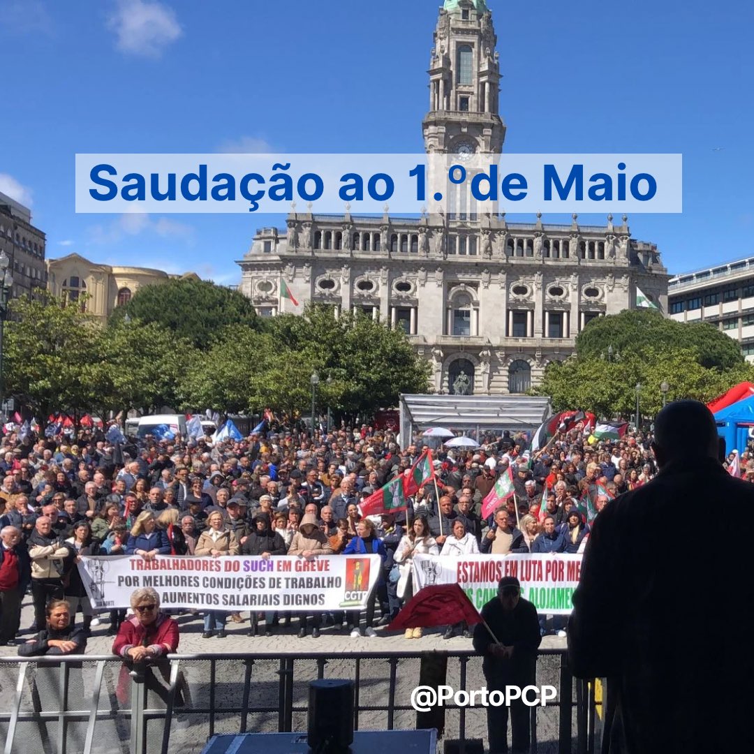 A DORP do PCP saúda o 1.º de Maio e os muitos milhares de trabalhadores que hoje se manifestaram nas ruas do Porto afirmando as suas reivindicações, defendendo a valorização dos salários e melhores condições de trabalho.