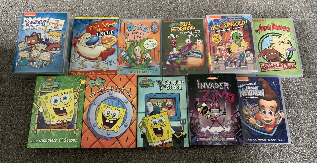 To show my support towards physical media, here are all of the Nicktoons Complete Season / Series DVDs I own. (I know the Ren & Stimpy one was released during the time they were owned by SpikeTV, but screw it)