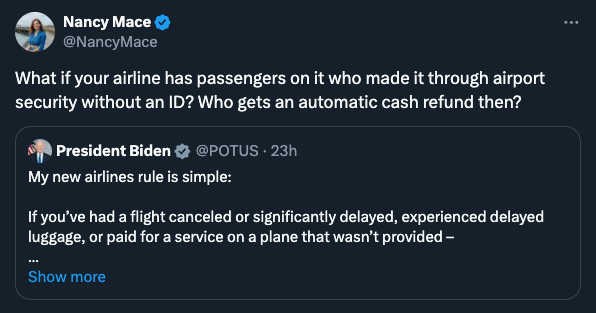 It's a heated competition for the title of Dumbest Republican in Congress, but Nancy here is making a run at the record books.