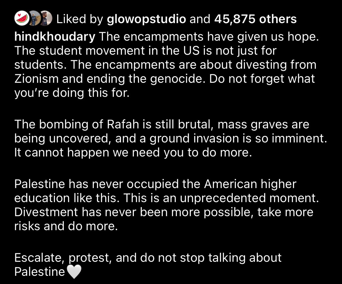 Keep fighting all! They see everyone!!! From @Hind_Gaza IG 💛 #LiberatePalestine